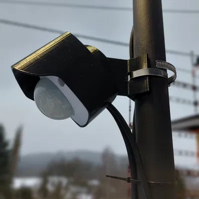 Vỏ che ngoài trời + giá đỡ cột cho cảm biến PIR Hutermann Tondo (45 độ)