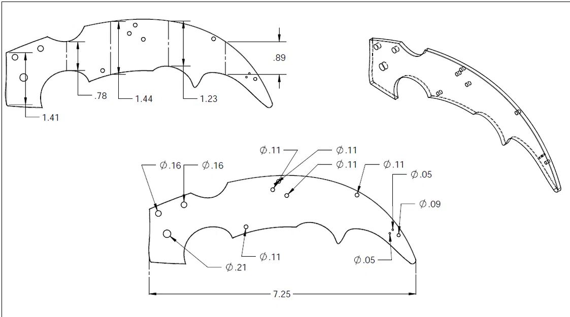 Cán Dao Mẫu Replica Cho Cold Steel Espada Bản Lớn - Image 2