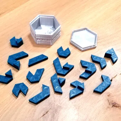 Xếp hình lục giác có hộp và nắp, không cần support