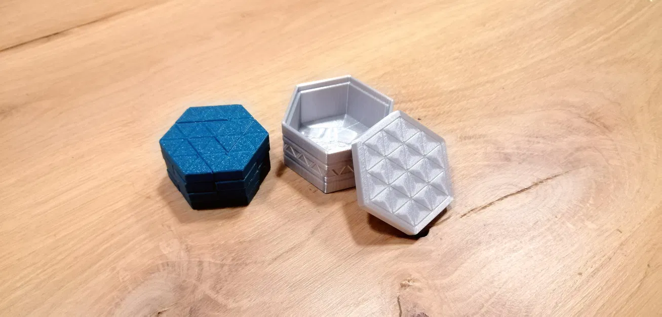 Xếp hình lục giác có hộp và nắp, không cần support - Image 2