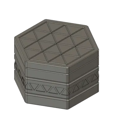 Xếp hình lục giác có hộp và nắp, không cần support