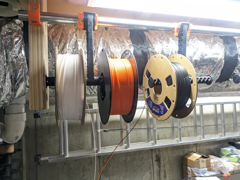 Giá đỡ cuộn dây Prusa i3 cho thanh tròn, giải pháp treo cuộn dây dễ dàng - Image 1