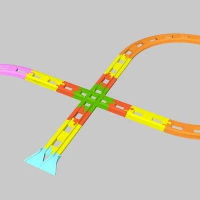 Đường Ray LEGO Duplo: Ngã Ba (90°) (+v2)