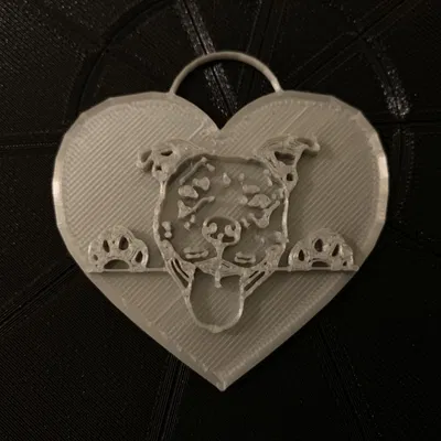 Mặt Dây Chuyền/Thẻ Tên Chó Pit Bull Yêu Thích (In 3D)