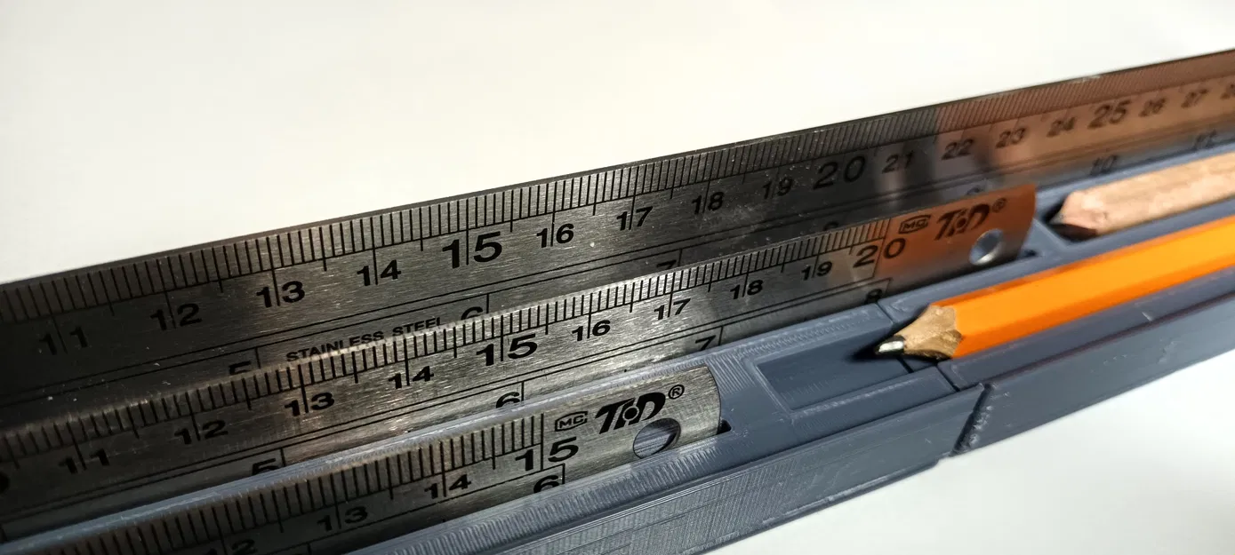 Khuôn Giữ Thước Kẻ & Bút Chì Gridfinity - Bộ Tổ Chức Chia Đôi 1x9 - Image 1