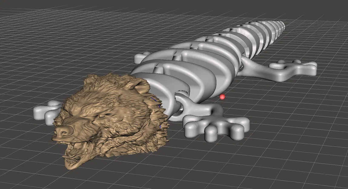 Mô hình 3D Gấu Thằn Lằn - Image 1