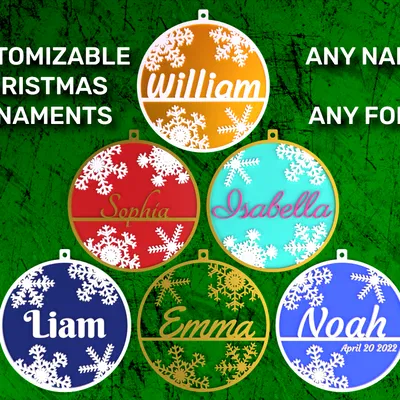 Trang trí Giáng sinh Tùy chỉnh - Trang trí Tên Bông tuyết