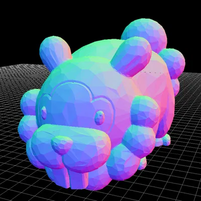 Mô Hình Bidoof Pokemon Phong Cách Low Poly