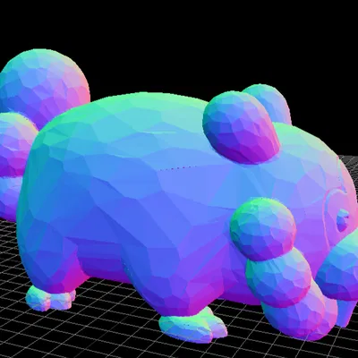 Mô Hình Bidoof Pokemon Phong Cách Low Poly