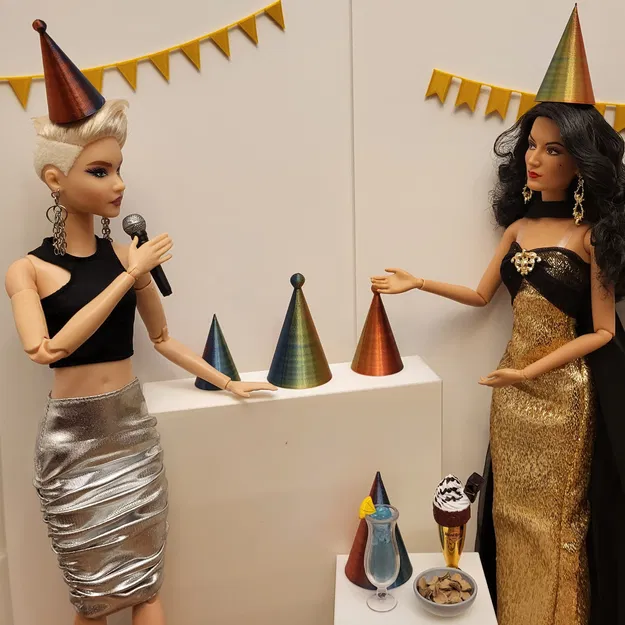 Nón sinh nhật và dây cờ cho búp bê tỉ lệ 1:6 - Image 3