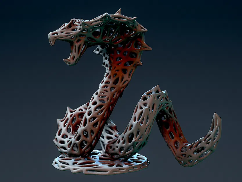 Rắn Voronoi - Mô Hình 3D Miễn Phí - Image 1