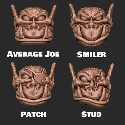 Bộ Đầu Orc – Gói Phụ Kiện Mô Hình Vogland 28mm