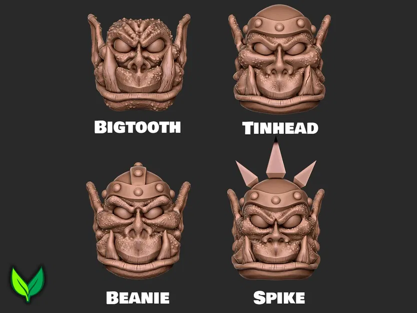 Bộ Đầu Orc Hai – Gói Phụ Kiện Mô Hình 28mm Vogland - Image 1