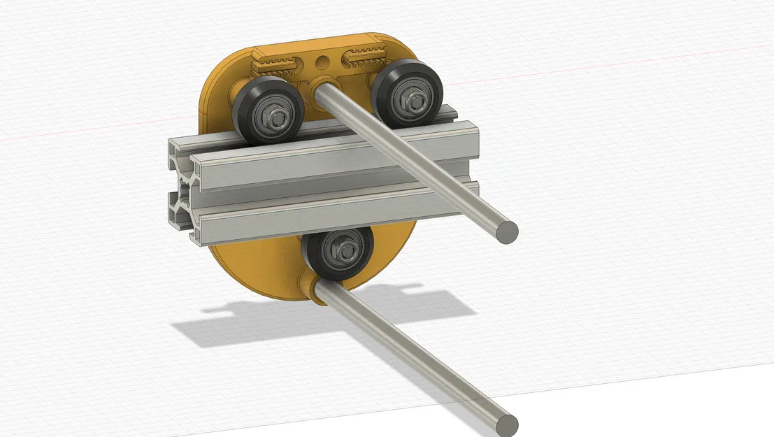 Y-Carrier với Bánh xe Rãnh V (625zz) - Cho GT2 & Trục 8mm - Image 1