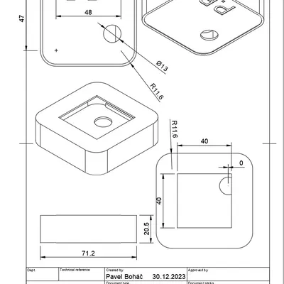 Vỏ trước và sau cho Cảm biến nhiệt độ độ ẩm Tuya WIFI Smart