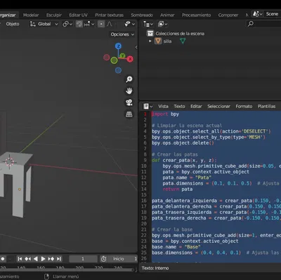 Ghế được tạo bằng ChatGPT và Blender