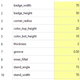 Biển Tên Tùy Chỉnh + Chân Đế (Parametric)