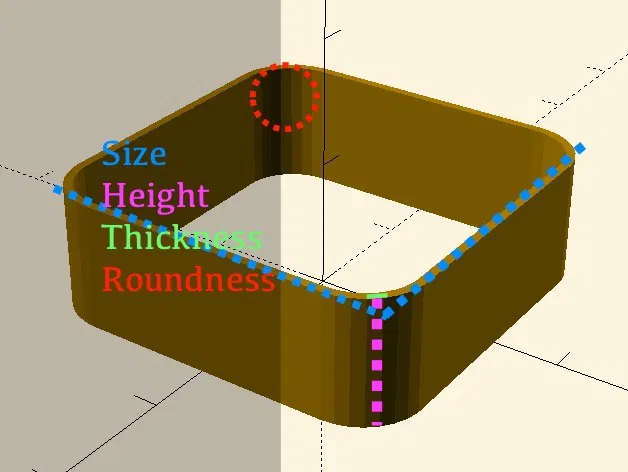 Tường vuông bo tròn tùy chỉnh - Parametric - Image 1