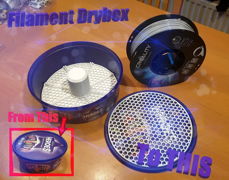 Hộp giữ sợi filament tương thích Reprack làm từ hộp socola - Image 1