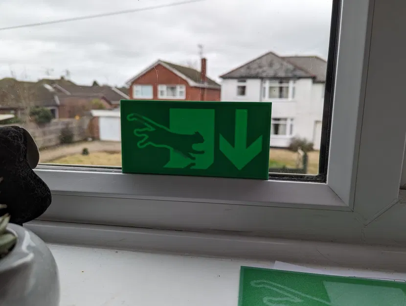 Biển Báo Lối Thoát Khẩn Cấp Hình Mèo v2 - Image 2