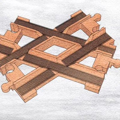 Đường ray LEGO Duplo: Ngã tư (60°)