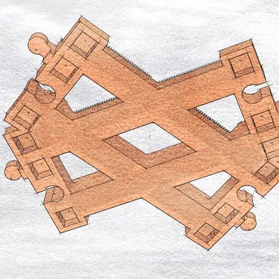 Đường ray LEGO Duplo: Ngã tư (60°)