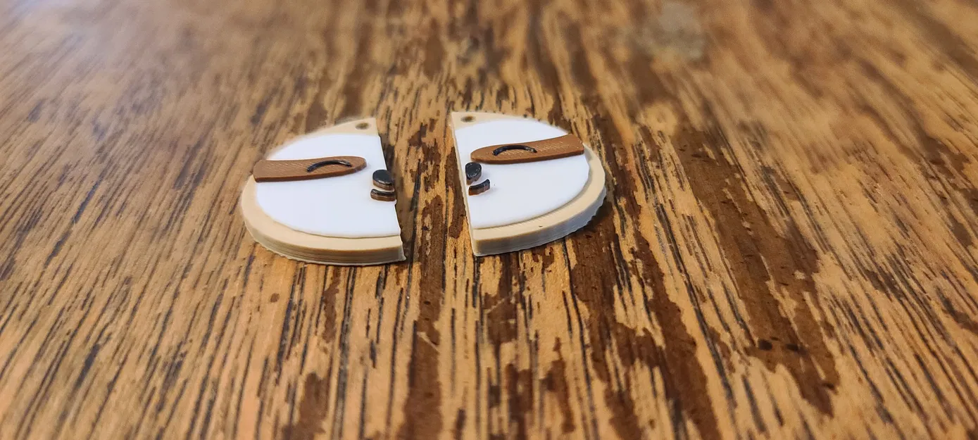 Mặt dây chuyền/hoa tai của con lười 2 nửa - Image 2