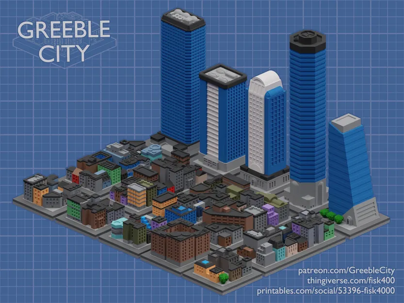 GreebleCity: Set 01 (Phiên bản 2024) - Mô hình thành phố sắc màu - Image 1