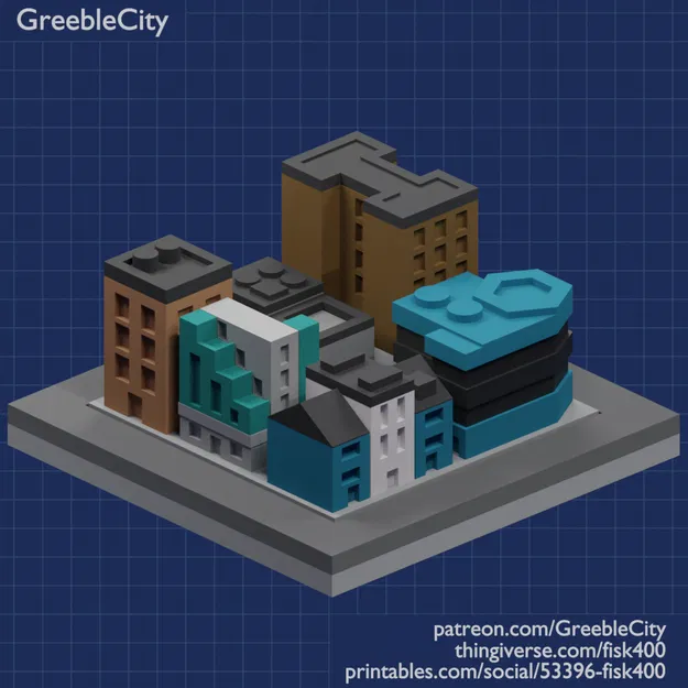 GreebleCity: Set 01 (Phiên bản 2024) - Mô hình thành phố sắc màu - Image 8