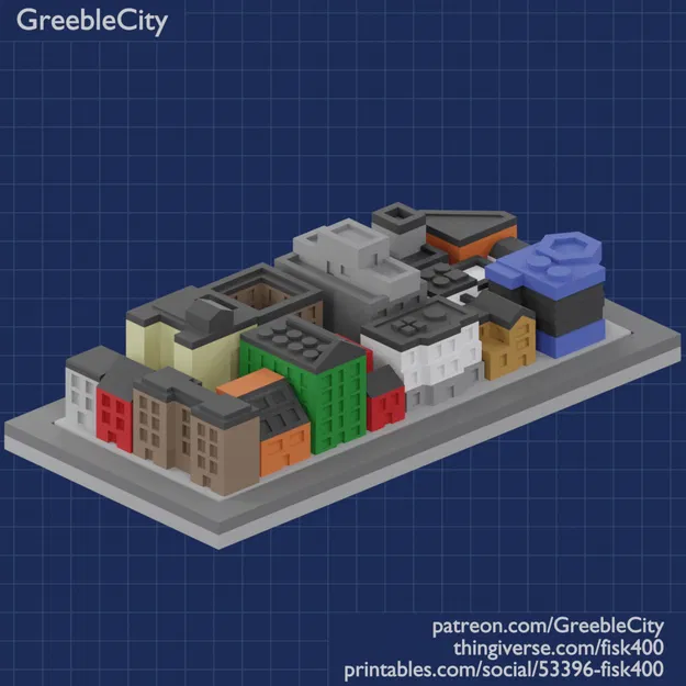 GreebleCity: Set 01 (Phiên bản 2024) - Mô hình thành phố sắc màu - Image 13