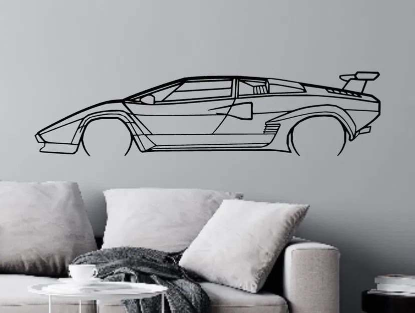 Tranh Treo Tường Hình Silhouette Lamborghini Countach - Image 1