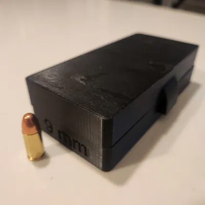 Hộp Đựng 50 Viên Đạn 9mm. Bản Lề In Được.