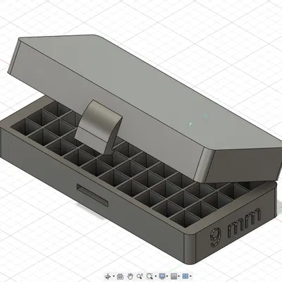 Hộp Đựng 50 Viên Đạn 9mm. Bản Lề In Được.