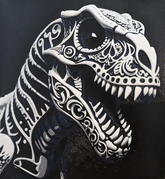 T-Rex Đầu Lâu Đường [HueForge] - Image 1