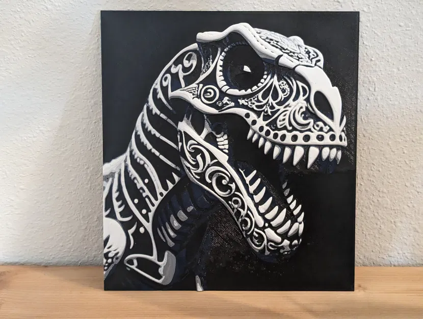 T-Rex Đầu Lâu Đường [HueForge] - Image 2