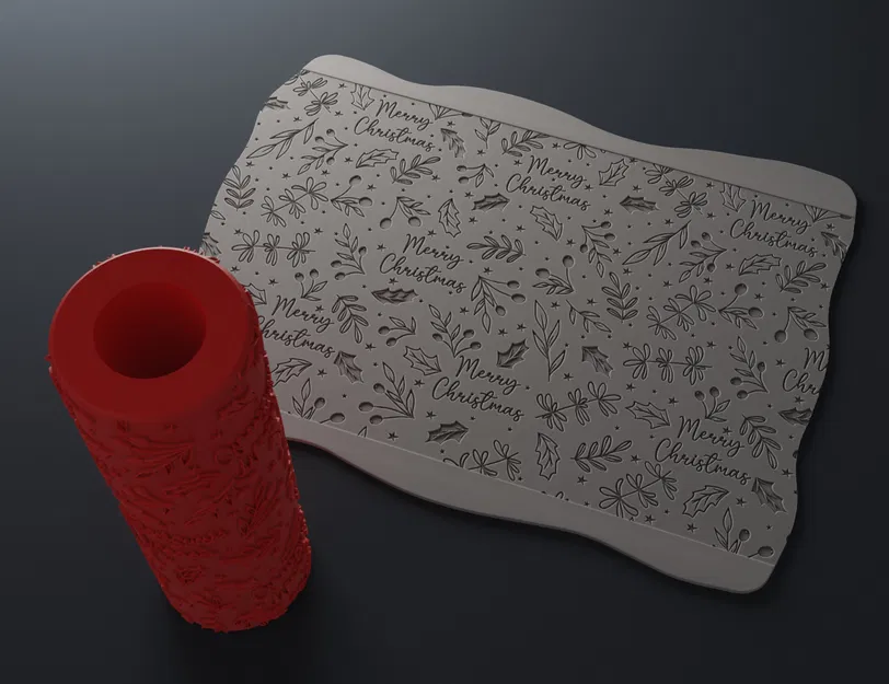 Con lăn kết cấu Giáng sinh cho đất sét và bột - Image 3