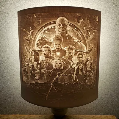 Đèn Ngủ Lithophane "Biệt Đội Siêu Anh Hùng"