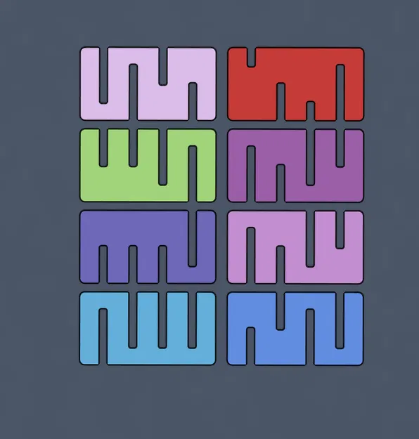 Mô Hình 3D Giải Đố Lưới Comb Lattice - 8 Mảnh Xếp Hình - Image 1