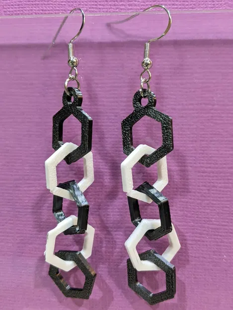 Bông tai lục giác phối màu tùy thích - Image 1