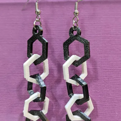 Bông tai lục giác phối màu tùy thích