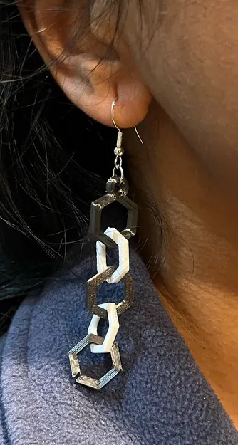 Bông tai lục giác phối màu tùy thích - Image 2