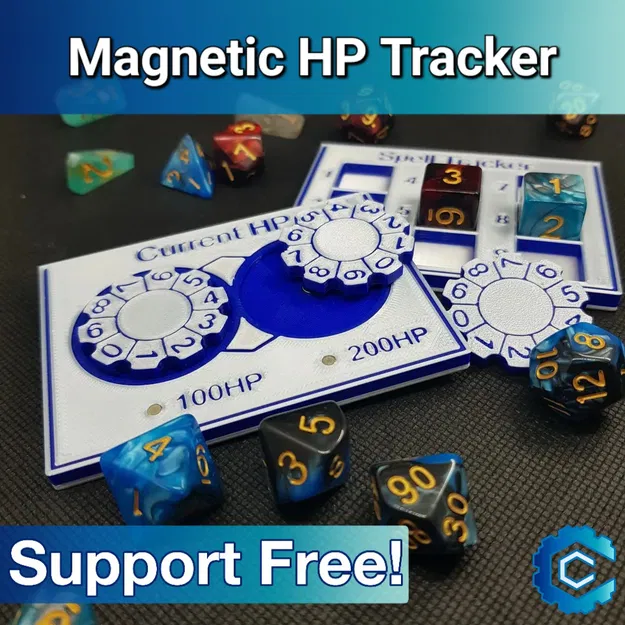 DnD - Bàn theo dõi HP & Phép thuật bằng Nam châm D6 - Image 1
