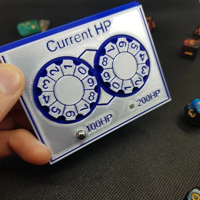 DnD - Bàn theo dõi HP & Phép thuật bằng Nam châm D6