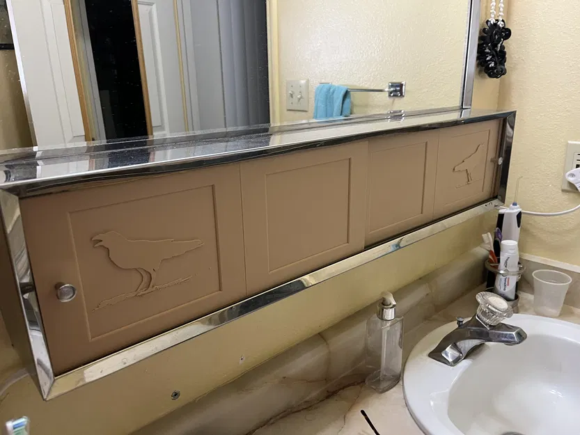 Cửa Tủ Thuốc Cỡ Lớn Có Tay Nắm Trượt Hình Con Quạ - Image 2