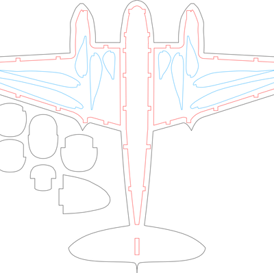 Mô hình de Havilland Mosquito cho máy cắt laser
