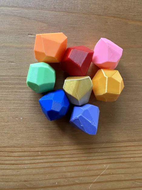 Đá quý & đá cuội Fidget (khoảng 20mm) cho rương báu, kho vàng, mô hình, D&D, game, diorama... - Image 2