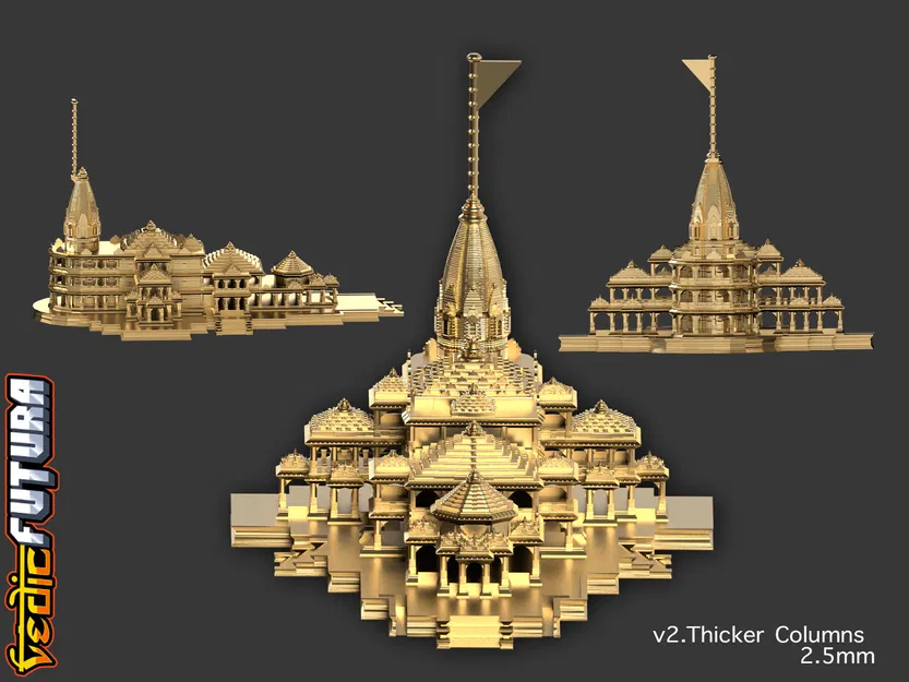 [Phiên Bản Mới!] Đền Ayodhya Ram - Không Cần Hỗ Trợ! In Dễ Dàng! - Image 2