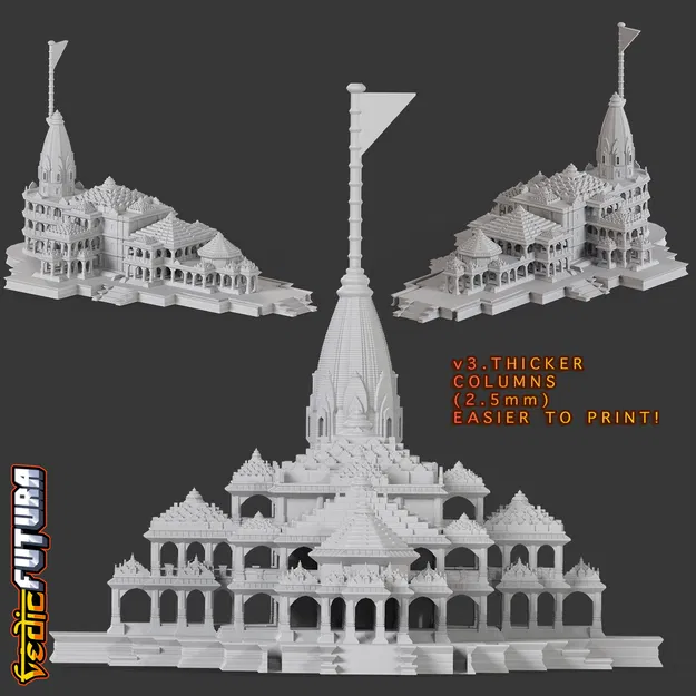 [Phiên Bản Mới!] Đền Ayodhya Ram - Không Cần Hỗ Trợ! In Dễ Dàng! - Image 8