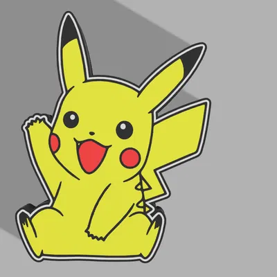 Mô hình Hộp đèn Pikachu có lỗ dây và lỗ treo chìa khóa