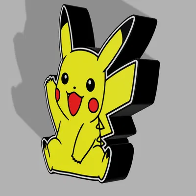 Mô hình Hộp đèn Pikachu có lỗ dây và lỗ treo chìa khóa